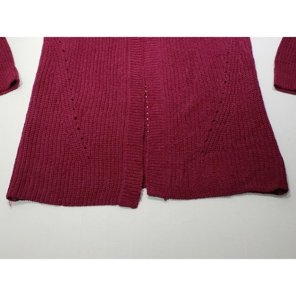 Members Mark Comfortable Open Front Chenille Cardigan Sweater Burgundy Size S - Picture 3 of 10